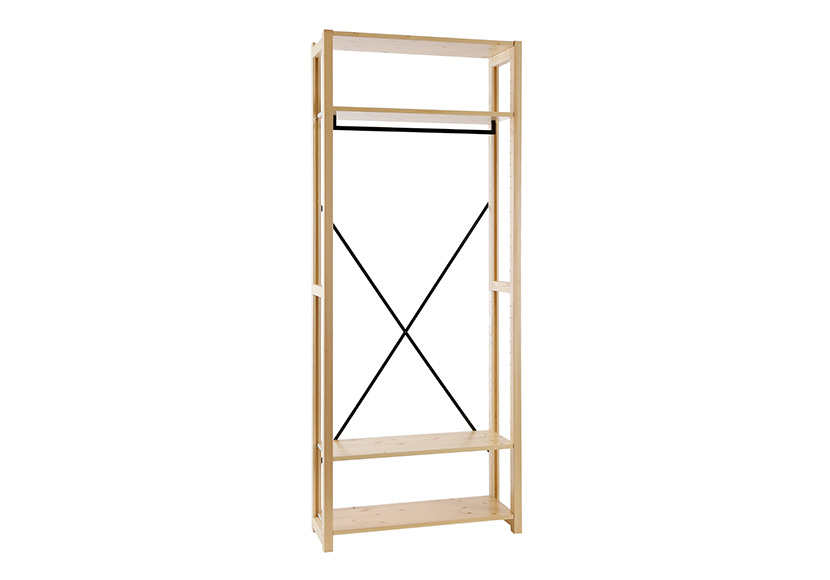 Lundia Classic -avohylly. vaatetangolla, luonnonvärinen