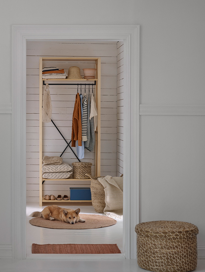 Lundia Classic -avohylly. vaatetangolla, luonnonvärinen