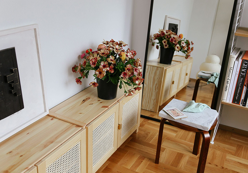 TV-taso rottinkiovilla, luonnonvärinen