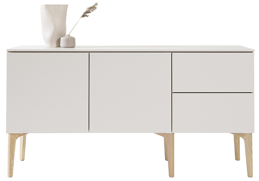 Fuuga senkki, cashmere, ovet ja laatikot, tammijalat, 45 cm syvä