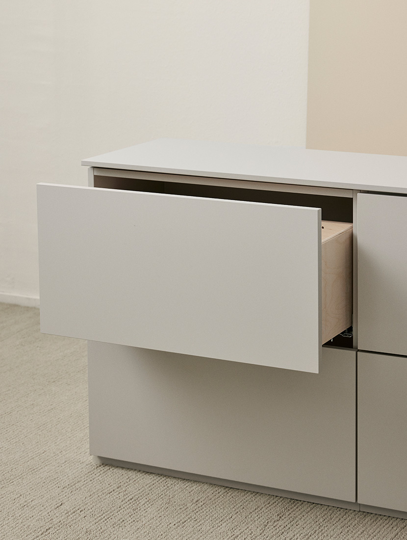 Fuuga laatikosto, cashmere, kaksiosainen, säätösokkeli